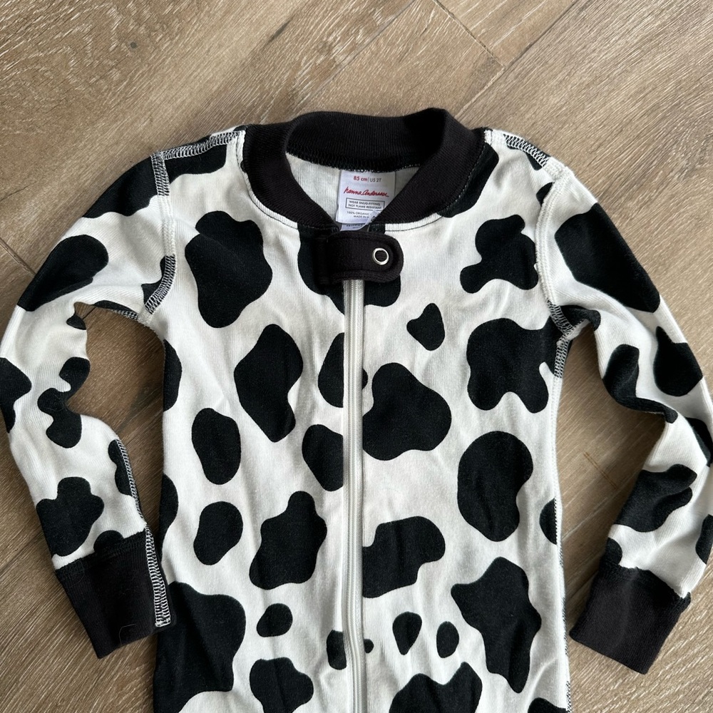 Cow Print Full Zip Toddler Pajamas